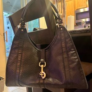Gucci Black Guccissima Leather Joy Medium Shoulder Bag
